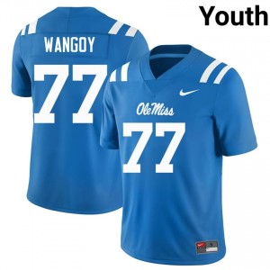Enoch Wangoy #77 Rebels Jersey | Iconic Powder Blue College Football Youth Stitched 54177880