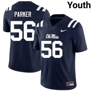 Hayden Parker #56 Ole Miss Jersey | Pro-Grade Navy College Football Youth Swen 99368867