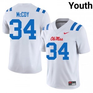 #34 Iverson McCoy UM Rebels White Jersey | Elite Embroidery Youth Player Football Gear 40463320