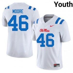 Ole Miss Jackson Moore #46 White Jersey | Premium Embroidery NCAA Football Youth Apparel 70334150