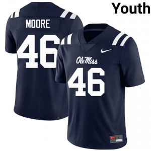 Navy Jackson Moore #46 Mississippi Rebels Jersey | Youth High School Football Limited Swen 93661544
