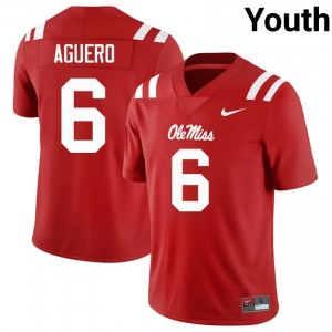 Miss Rebels Joenel Aguero #6 Red Jersey | Genuine Stitch NCAA Football Youth Apparel 37138239
