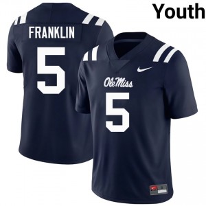 Navy Kam Franklin #5 Ole Miss Jersey | Youth High School Football Limited Swen 87291678