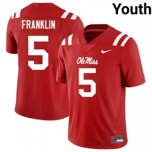 Kam Franklin #5 Miss Rebels Jersey | Gameday Red College Football Youth Stitch 77781059