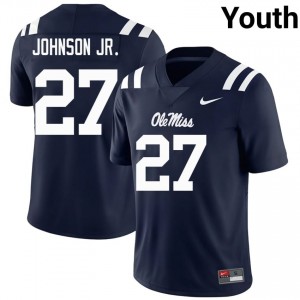 #27 Kervin Johnson Jr. Ole Miss Navy Jersey | Classic Swen Youth Player Football Gear 20694735
