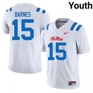 White Landon Barnes #15 UM Rebels Jersey | Youth High School Football Fresh Embroidery 60631930