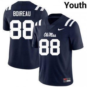 Top-Tier Michai Boireau #88 Mississippi Rebels Navy Jersey | Youth University Football Swen Fan Gear 63140925