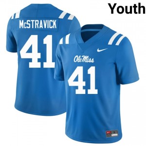 Powder Blue Peter McStravick #41 Rebels Jersey | Youth High School Football Licensed Stitched 72182025