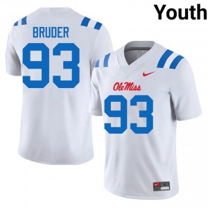 #93 Richie Bruder UM Rebels White Jersey | Elite Embroidery Youth Player Football Gear 68526231