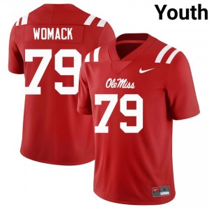 Elite Thread Roman Womack #79 Ole Miss Rebels Red Jersey | Youth University Football Stitch Fan Gear 14992959