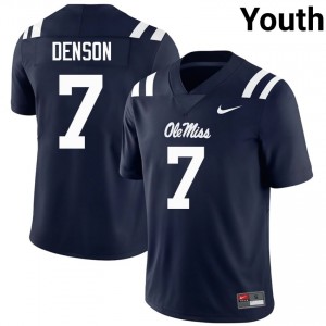 Mississippi Rebels Sharif Denson #7 Navy Jersey | Essential Swen NCAA Football Youth Apparel 60818973