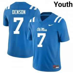 Sharif Denson #7 Rebels Jersey | Iconic Powder Blue College Football Youth Stitched 50568596