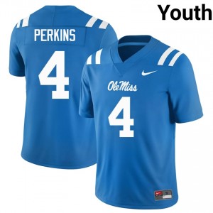 Suntarine Perkins #4 Rebels Jersey | Iconic Powder Blue College Football Youth Stitched 88818060