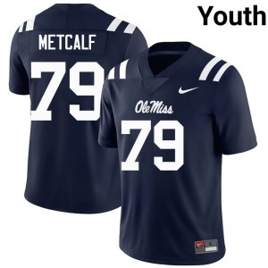 Terrence Metcalf #79 Mississippi Rebels Jersey | Pro-Grade Navy College Football Youth Swen 24343269