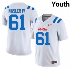Tommy Kinsler IV #61 Ole Miss Jersey | Exclusive White College Football Youth Embroidery 23340680