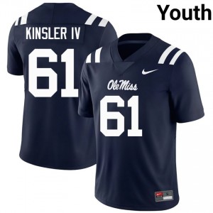 #61 Tommy Kinsler IV Mississippi Rebels Navy Jersey | Classic Swen Youth Player Football Gear 27408906