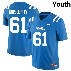 Rebels Tommy Kinsler IV #61 Powder Blue Jersey | Pro Cut Stitched NCAA Football Youth Apparel 99517101