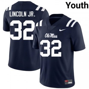 #32 Victor Lincoln Jr. Mississippi Rebels Navy Jersey | Classic Swen Youth Player Football Gear 59879384